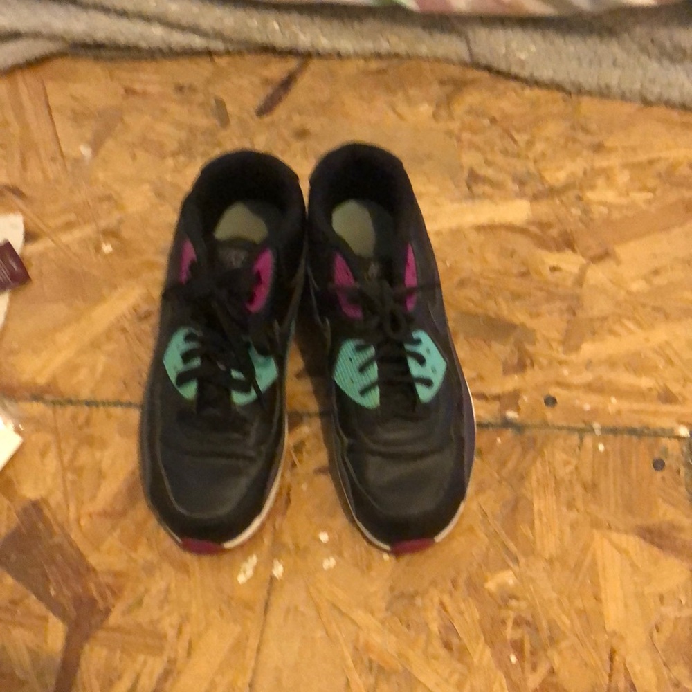 Kids Black and Teal Sneakers